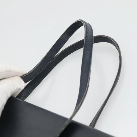 Christian Dior Hand Bag Leather Navy Gold Auth bs22492 - Picture 9 of 16